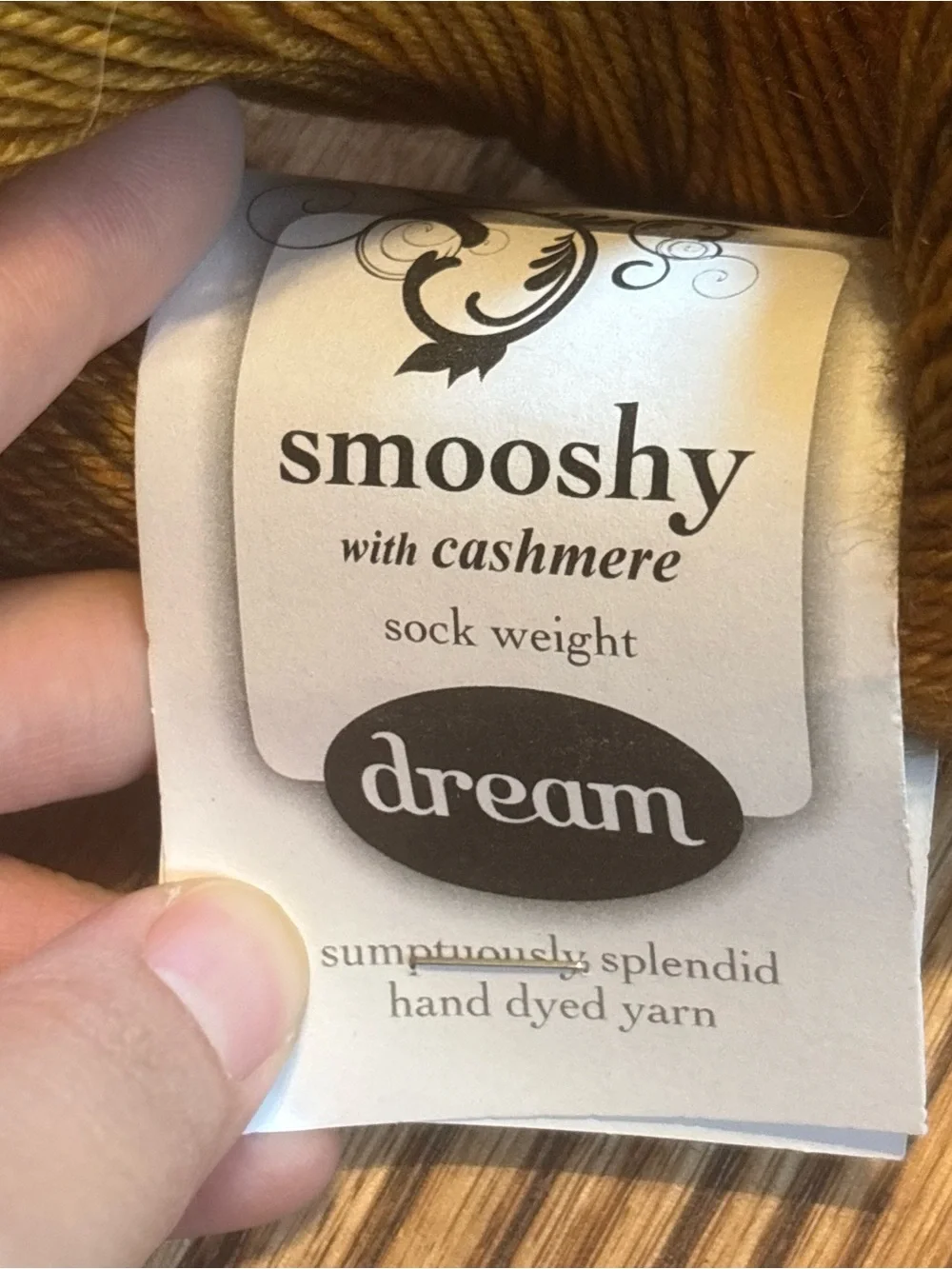Dream in Color Smooshy Cashmere Yarn Mustard Gold Sock Fingering Tonal Knitting